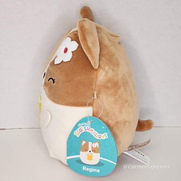 REGINA 🐶 Corgi Dog w Pina Colada Drink Original Squishmallow ☆》NWT《☆ - Picture 4 of 8